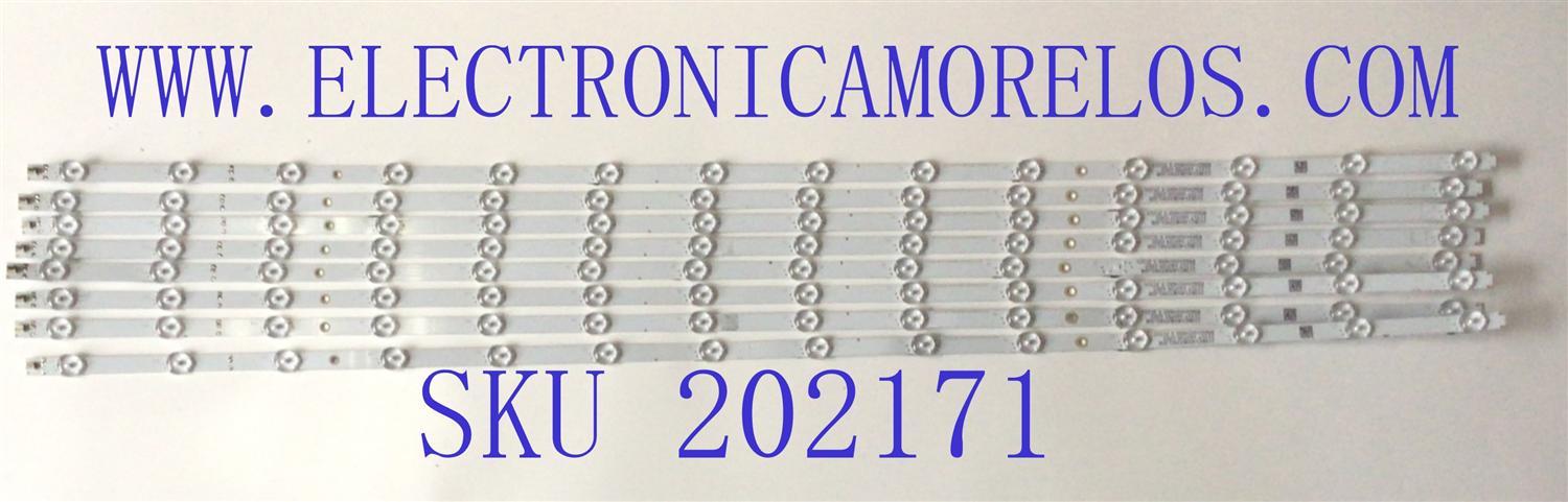 KIT DE LEDS PARA TV VIZIO (8 PZ) / NUMERO DE PARTE LBM500M0702-ABF-3(HF)(O) / 210BZ14D0B339CL00E / 21317 160726 C003 / 160729 / 160728 / 160725 / 160750 / 160727 / 160751 / PANEL TPT500WR-U3T03.DJ REV:S01U / MODELO M50Q7-J01 LTYHG7KX